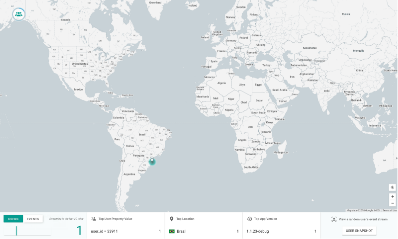 World map to exemplify Firebase's StreamView.